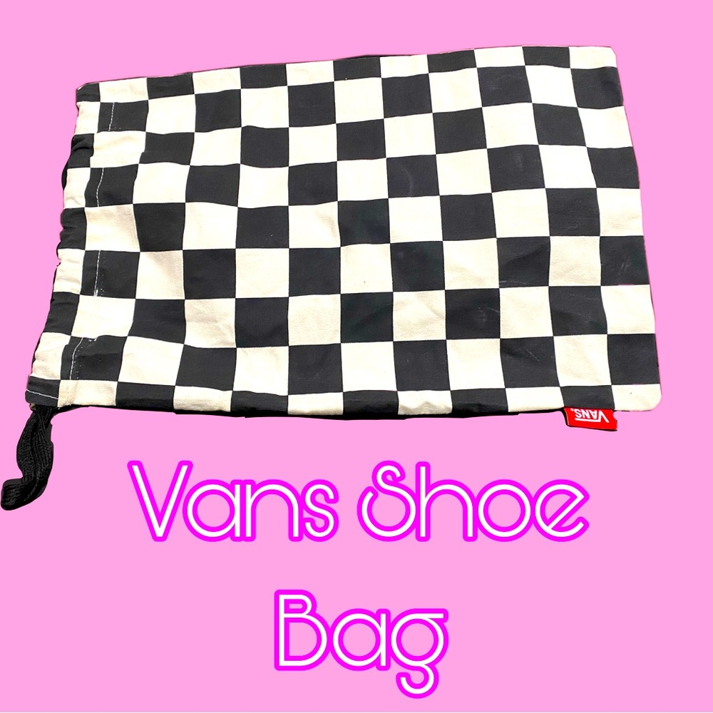 Authentic Custom Vans Shoe Bag Checkerboard Black White